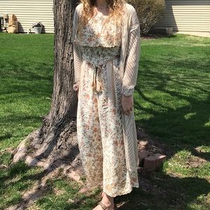 American Eagle 3/4 length jumpsuit with belt